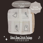 Package of Ghost Outlines Machine Embroidery Design, Bean Stitch Ghost Design, Quick Stitch Ghost Embroidery Design, Ghost Package Design