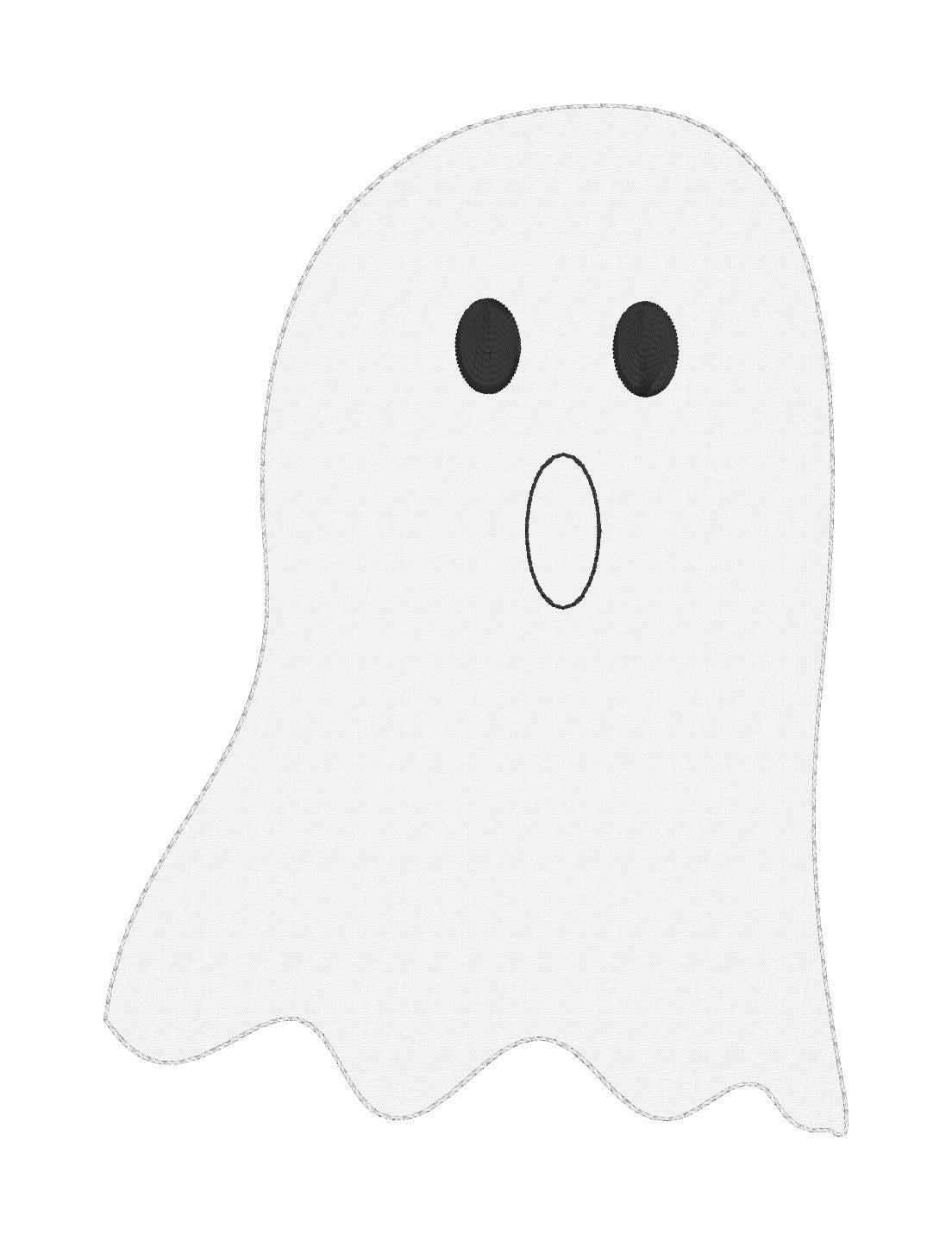 Bean Stitch Ghost Applique Machine Embroidery Design Package, Applique Ghost Designs, Four Ghost Applique Designs, Bean Stitch Applique