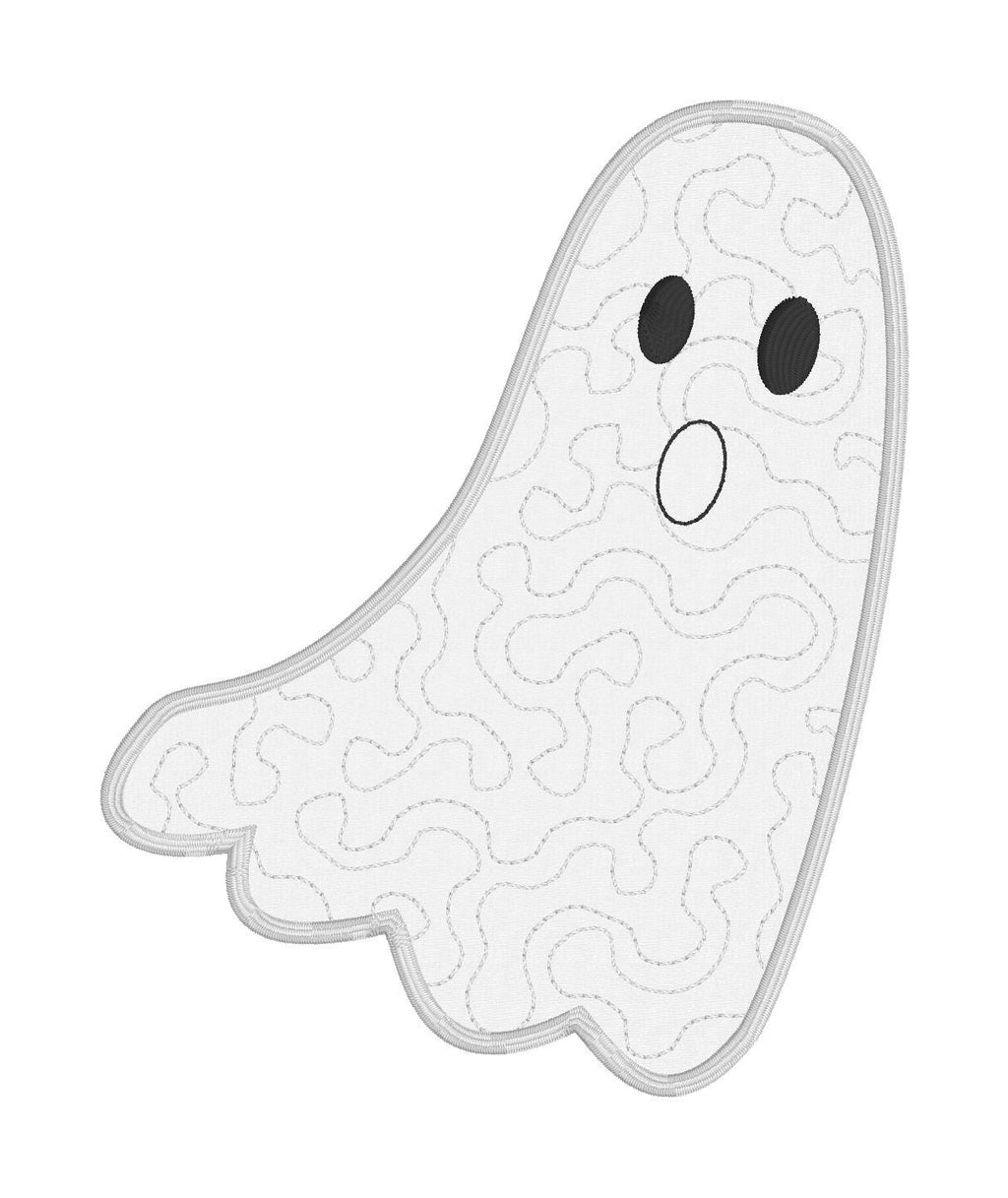 Quilted Ghost Applique Machine Embroidery Design, Applique Ghost Design, Package of Quilted Ghost Applique Designs, Quilted Applique