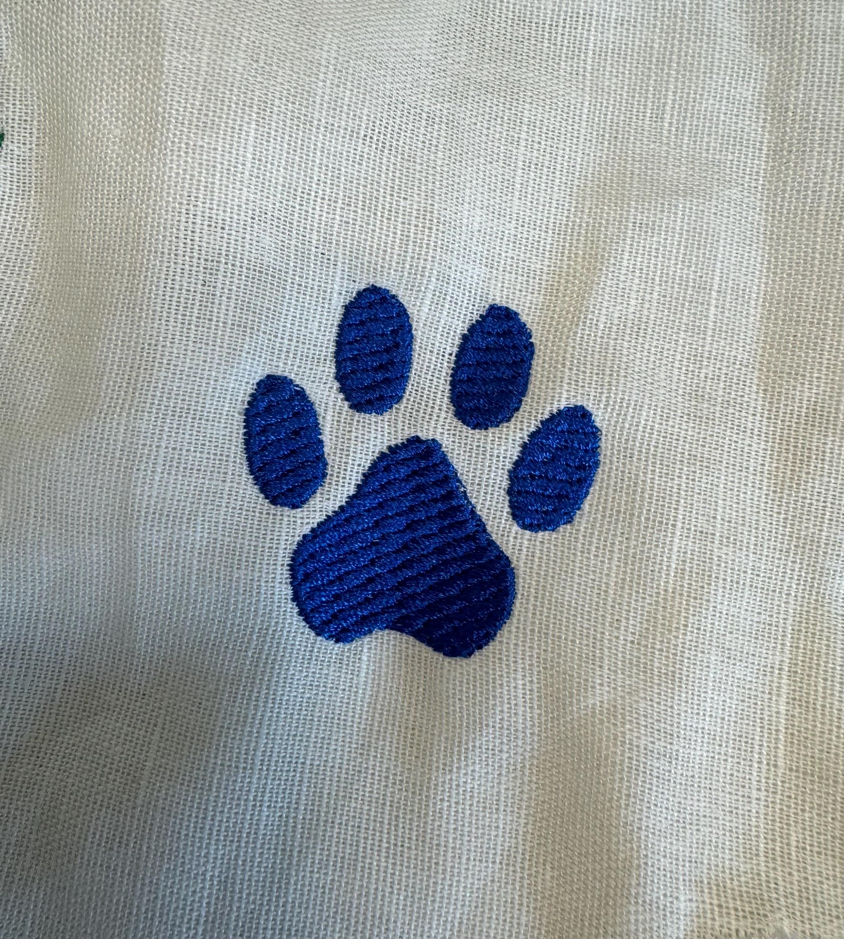 Dog Paw Print Machine Embroidery Design, Fill Stitched Dog Paw Embroidery Design