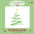 Swirly Abstract Christmas Tree Machine Embroidery Design, Abstract Tree Embroidery Design, Swirly Christmas Tree Design, Casual Christmas