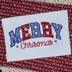 Merry Christmas Applique Machine Embroidery Design, Varsity Merry Christmas Applique Design, Christmas Sweatshirt Applique, Multi Color