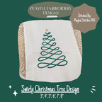Swirly Satin Stitch Christmas Tree Machine Embroidery Design, Quick Stitch Christmas Tree Design, Christmas Embroidery Design