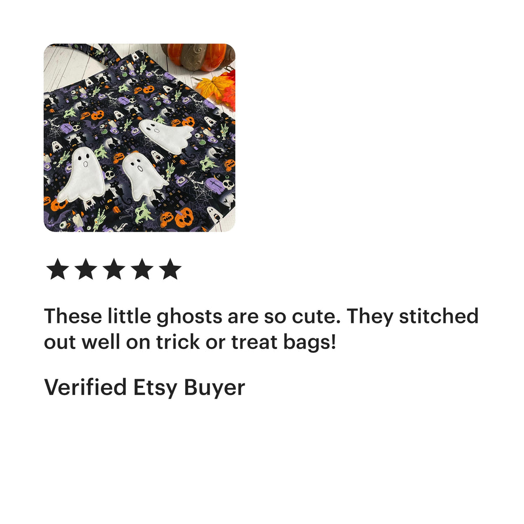 Ghost Applique Machine Embroidery Design, Applique Ghost Design, Satin Stitch Applique Ghost Embroidery Design, Package of Ghost Appliques