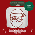 Santa Machine Embroidery Design, Santa Face Outline Embroidery Design, One Color Quick Stitch Santa Design