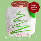 Swirly Abstract Christmas Tree Machine Embroidery Design, Abstract Tree Embroidery Design, Swirly Christmas Tree Design, Casual Christmas
