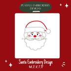Santa Machine Embroidery Design, Santa Face Outline Embroidery Design, Christmas Embroidery Design, Santa Clause Design