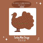 Turkey Silhouette Machine Embroidery Design, Fill Stitched Turkey Embroidery Design, Thanksgiving Design, Turkey Embroidery Design