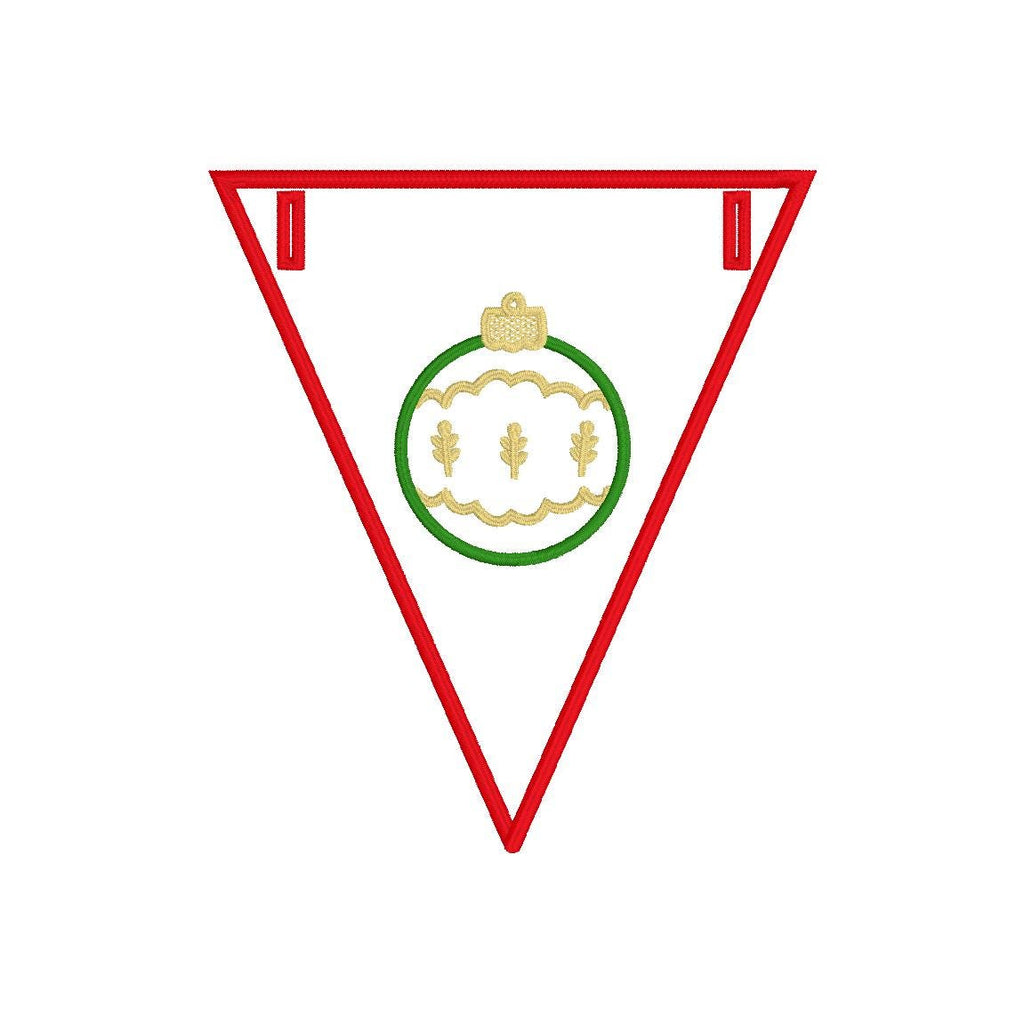 In The Hoop Christmas Bunting Machine Embroidery Design, Christmas ITH Banner Package, 4x4, 5x7, 6x10, 8x8, Satin Stitch Banner In The Hoop