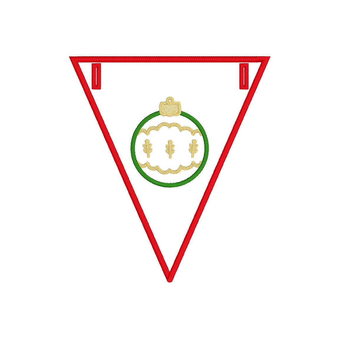 In The Hoop Christmas Bunting Machine Embroidery Design, Christmas ITH Banner Package, 4x4, 5x7, 6x10, 8x8, Satin Stitch Banner In The Hoop