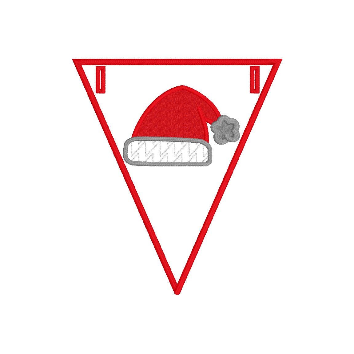 In The Hoop Christmas Bunting Machine Embroidery Design, Christmas ITH Banner Package, 4x4, 5x7, 6x10, 8x8, Satin Stitch Banner In The Hoop