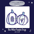 Chinoiserie Chic Pumpkins Machine Embroidery Design, Blue Willow Pumpkin Embroidery Design