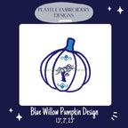Blue Willow Pumpkin Machine Embroidery Design, Chinsoiserie Pumpkin Embroidery Design, Grandmillennial Embroidery
