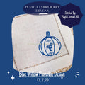 Blue Willow Pumpkin Machine Embroidery Design, Chinsoiserie Pumpkin Embroidery Design, Grandmillennial Embroidery