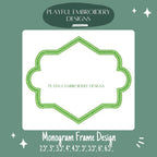 Satin Monogram Frame Machine Embroidery Design, 4x4, 5x7, 6x10, 8x8, Two Tone Monogram Frame Design, Name Frame Embroidery Design, Digital