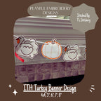In The Hoop Turkey Banner Machine Embroidery Design, Easy Turkey ITH Banner Package, In the Hoop Thanksgiving Banner, Turkey Bunting Design