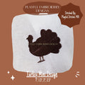 Turkey Silhouette Machine Embroidery Design, Fill Stitched Turkey Embroidery Design, Thanksgiving Design, Turkey Embroidery Design