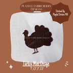 Turkey Silhouette Machine Embroidery Design, Fill Stitched Turkey Embroidery Design, Thanksgiving Design, Turkey Embroidery Design