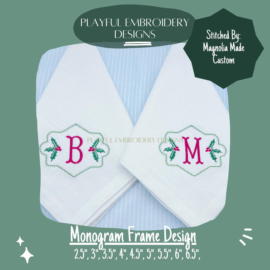 Satin Monogram Frame Machine Embroidery Design, 4x4, 5x7, 6x10, 8x8, Two Tone Monogram Frame Design, Name Frame Embroidery Design, Digital