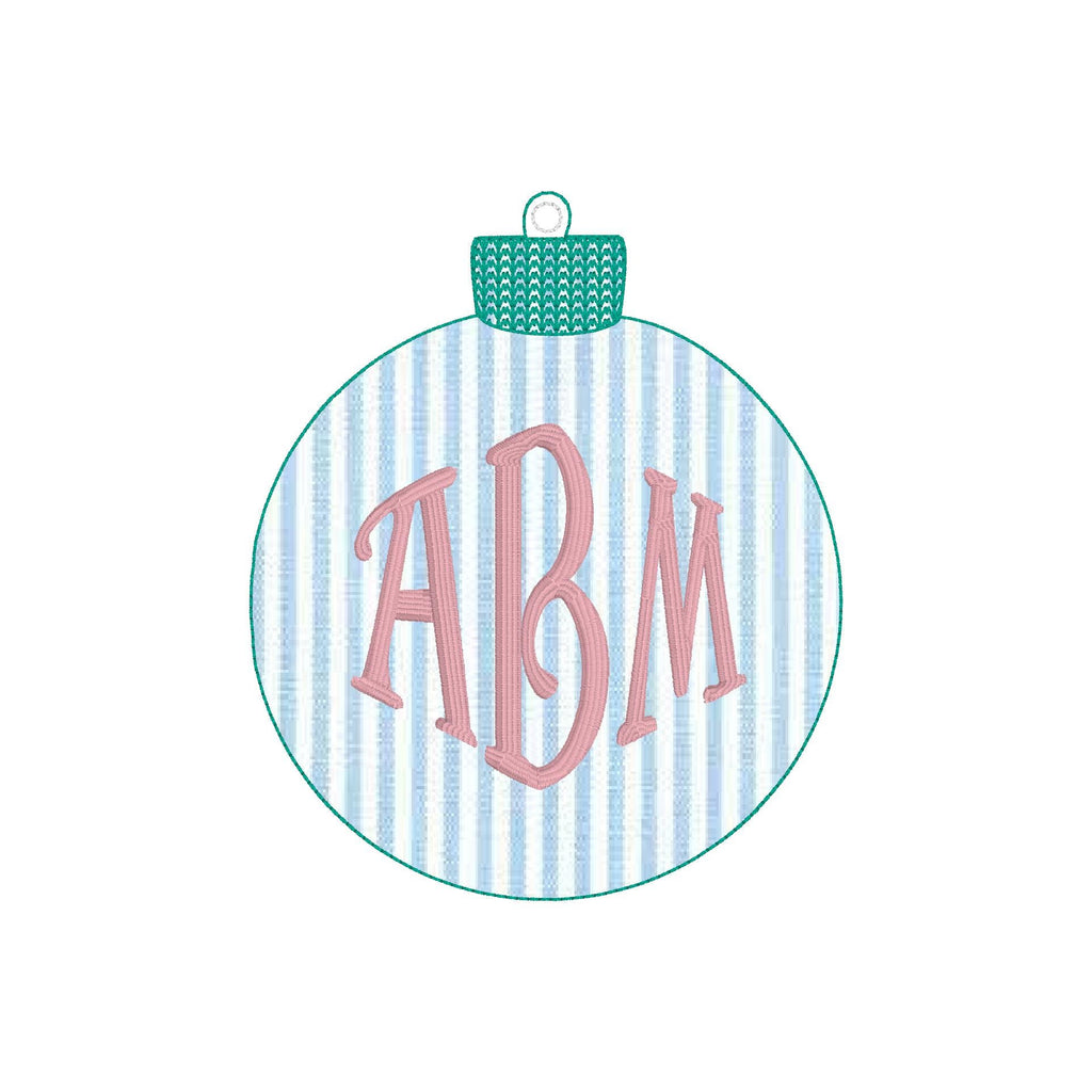 In The Hoop Ornament Machine Embroidery Design, Simple ITH Ornament Design, Bean Stitch Ornament, 2.5", 3", 3.5", 4x4 Ornament Design