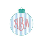 In The Hoop Ornament Machine Embroidery Design, Simple ITH Ornament Design, Bean Stitch Ornament, 2.5", 3", 3.5", 4x4 Ornament Design