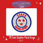 Tennessee State Qualifier Patch Machine Embroidery Design, Patch Design, TN State Qualifying Patch
