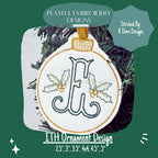 In The Hoop Ornament Machine Embroidery Design, Simple ITH Ornament Design, Bean Stitch Ornament, 2.5", 3", 3.5", 4x4 Ornament Design