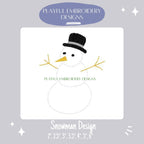 Snowman Machine Embroidery Design, Bean Stitch Snowman Design, Snowman Embroidery Design, Winter Embroidery Design, Digital Download