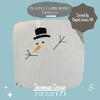 Snowman Machine Embroidery Design, Bean Stitch Snowman Design, Snowman Embroidery Design, Winter Embroidery Design, Digital Download