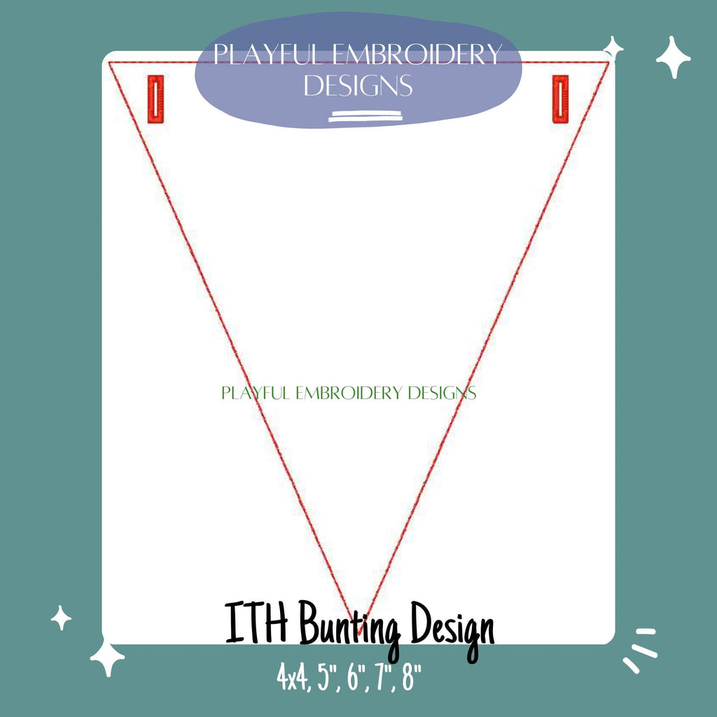 In The Hoop Banner Machine Embroidery Design, Simple ITH Bunting, Make your Own Banner, Custom Banner, Embroidery Design 4x4, 5x7, 6x10, 8x8