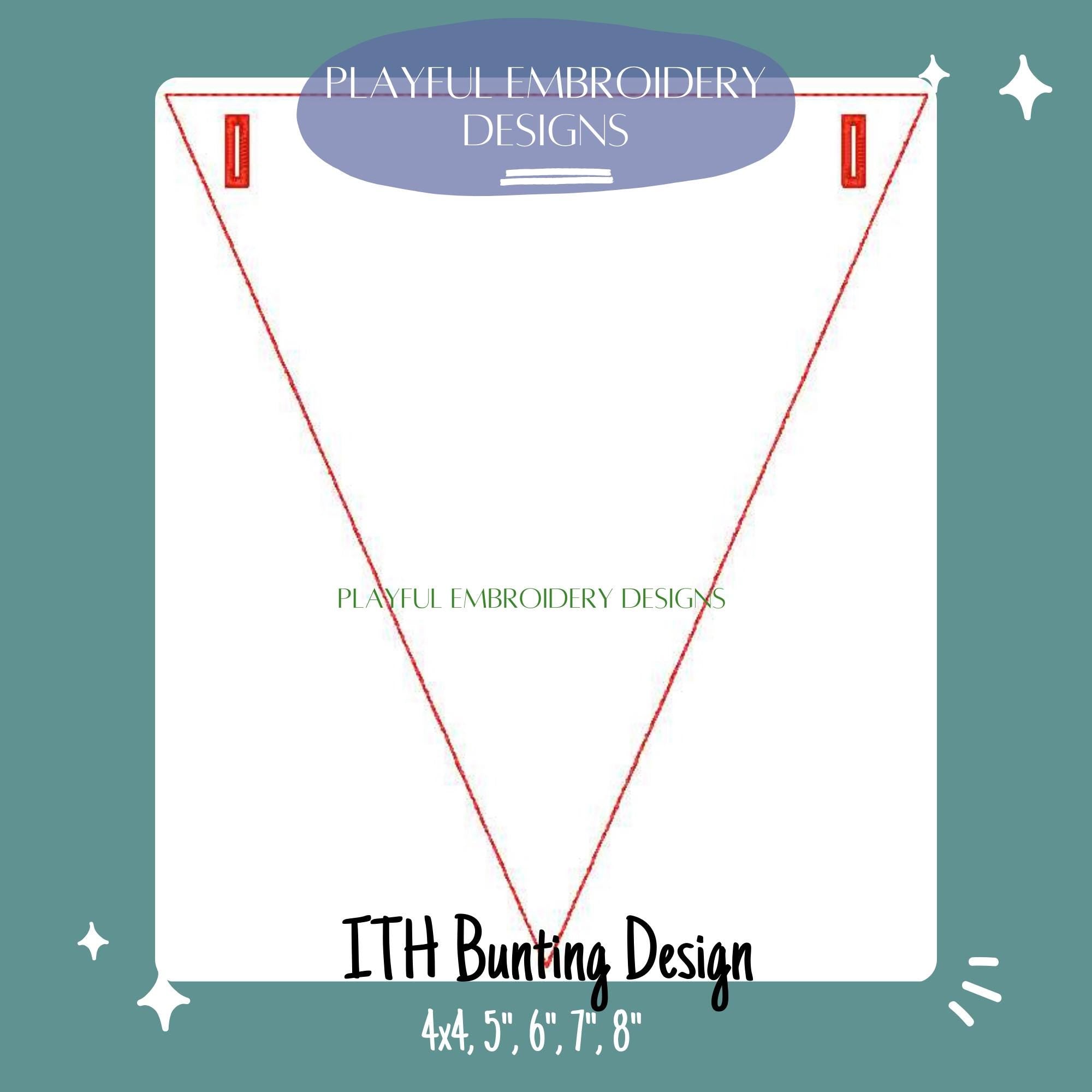 In The Hoop Banner Machine Embroidery Design, Simple ITH Bunting, Make your Own Banner, Custom Banner, Embroidery Design 4x4, 5x7, 6x10, 8x8