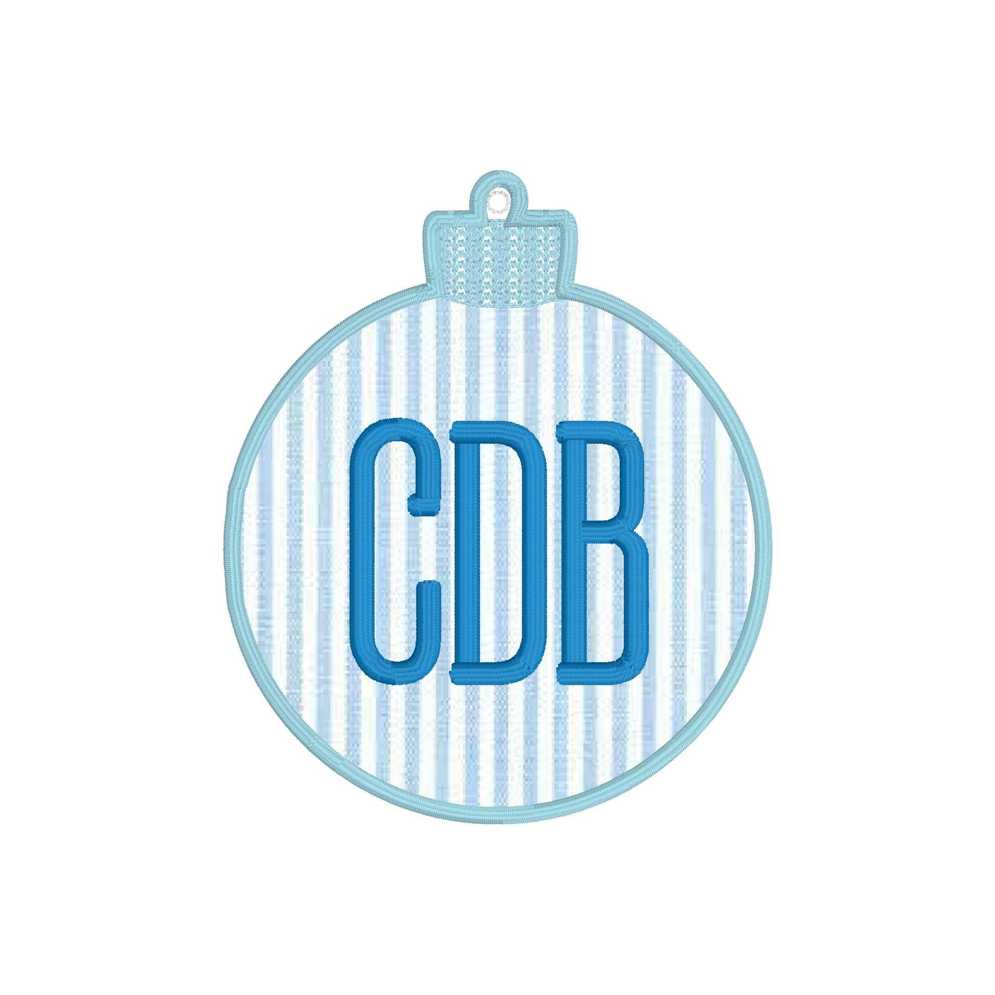 In The Hoop Ornament Machine Embroidery Design, Simple ITH Ornament Design, Satin Stitch Ornament, 2.5", 3", 3.5", 4x4 Ornament Design