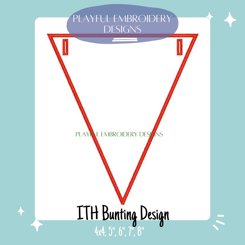 In The Hoop Banner Machine Embroidery Design, Satin Stitch ITH Bunting, Custom Banner, Embroidery Design 4x4, 5x7, 6x10, 8x8