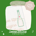 Champagne Bottle Machine Embroidery Design, New Years Embroidery Design, Sparkling Wine Bottle Embroidery Design, Sparkling Bottle Design