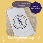 Round Monogram Frame Embroidery Design, Versatile Monogram Frame, Three Color Monogram Frame, Machine Embroidery Monogram Frame