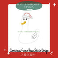 Christmas Goose Machine Embroidery Design, Goose Embroidery, Christmas Embroidery Design, Christmas Goose Bean Stitch, Digital Download