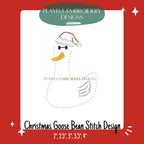 Christmas Goose Machine Embroidery Design, Goose Embroidery, Christmas Embroidery Design, Christmas Goose Bean Stitch, Digital Download