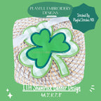 In The Hoop Shamrock Banner Machine Embroidery Design, ITH St. Patrick's Day Banner, ITH Double Shamrock Banner Design, Digital Download