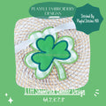 In The Hoop Shamrock Banner Machine Embroidery Design, ITH St. Patrick's Day Banner, ITH Double Shamrock Banner Design, Digital Download