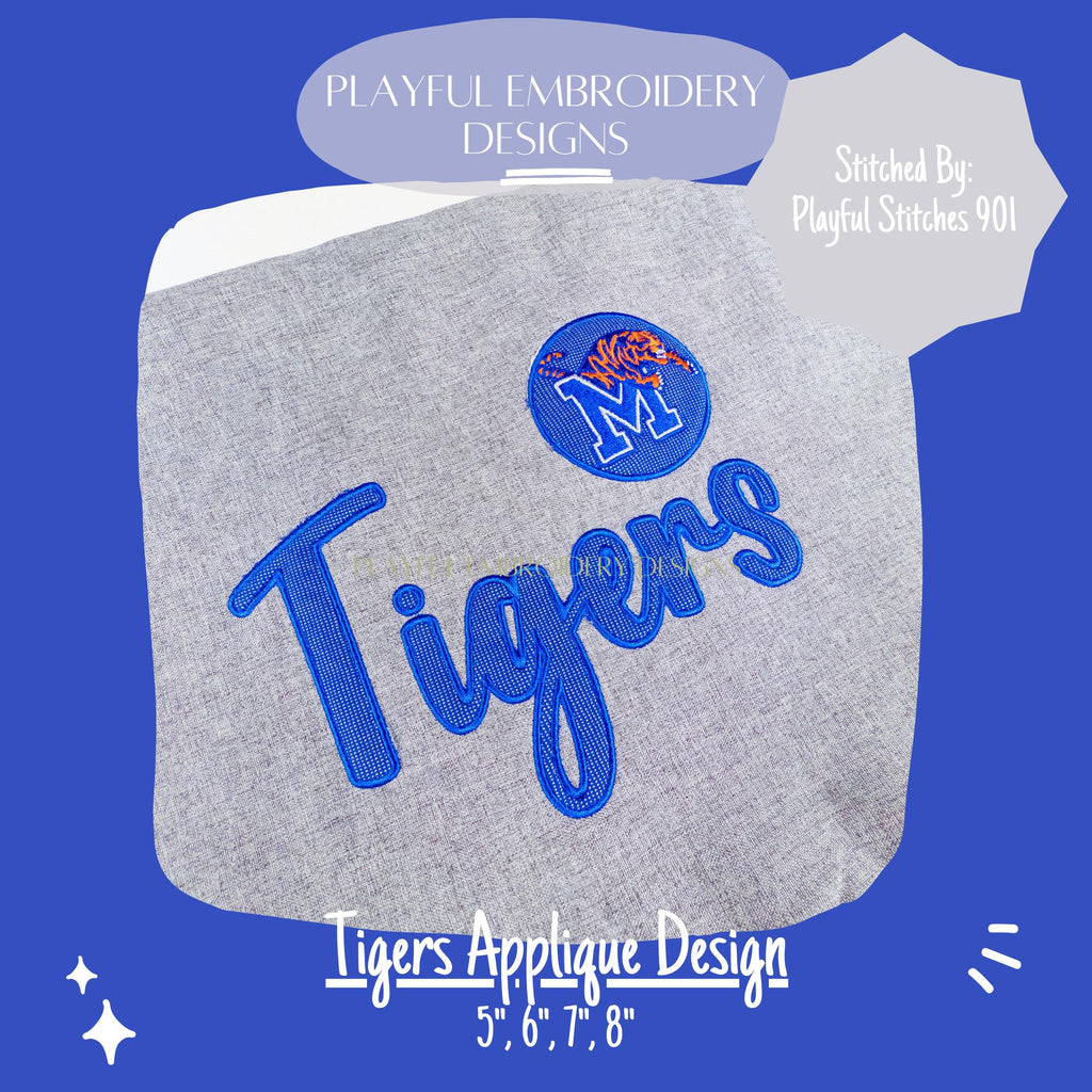 Tigers Applique Design, Tigers Embroidery Design, Tigers Machine Embroidery Design, Sports Team Design, Digital Download