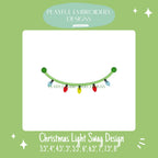 Christmas Light Swag Machine Embroidery Design, Christmas Monogram Frame Design, Christmas Light Embroidery Design, Digitial Download