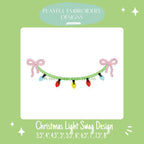 Christmas Light Swag with Bows Machine Embroidery Design, Christmas Monogram Frame Design, Digitial Download