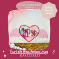 Heart with Wings Satin Stitch Applique Design, Valentine's Applique Machine Embroidery Design, Angel Wings Applique Design, Digital Download