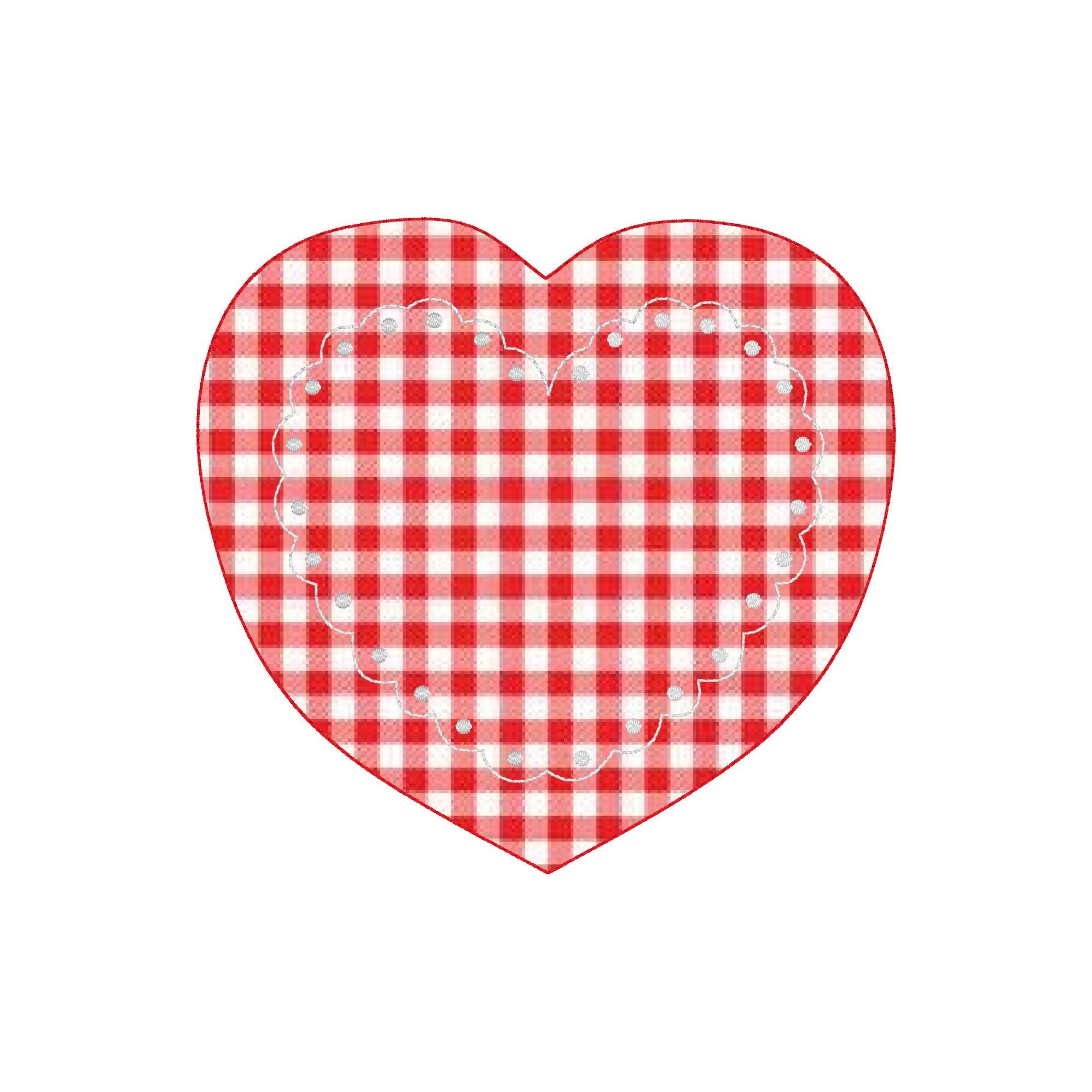 Bean Stitch Heart Applique Design, Valentine's Applique Machine Embroidery Design, Valentine's Embroidery Design, Digital Download