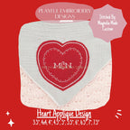 Bean Stitch Heart Applique Design, Valentine's Applique Machine Embroidery Design, Valentine's Embroidery Design, Digital Download