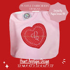 Bean Stitch Heart Applique Design, Valentine's Applique Machine Embroidery Design, Valentine's Embroidery Design, Digital Download