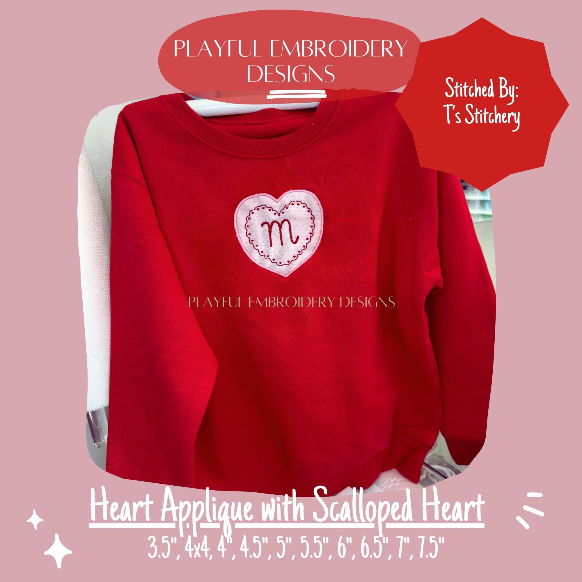 Satin Stitch Heart Applique Design, Valentine's Applique Machine Embroidery Design, Valentine's Embroidery Design, Digital Download