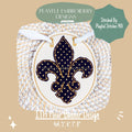 In The Hoop Oval with Fleur Banner Machine Embroidery Design, ITH Fleur De Lis Banner Design, ITH Mardi Gras Design, Digital Download