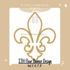 In The Hoop Fleur Banner Machine Embroidery Design, ITH Fleur De Lis Banner Design, ITH Mardi Gras Design, ITH Satin Stitch Banner