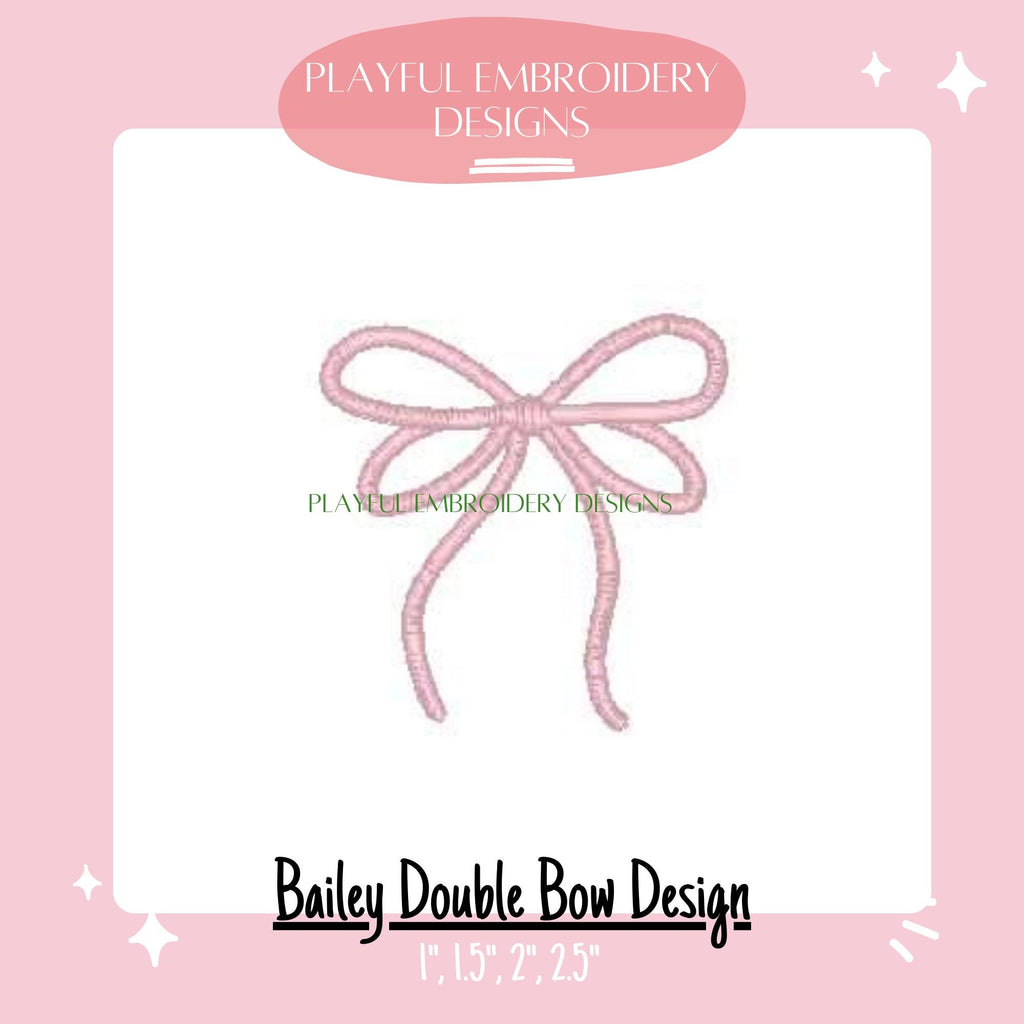 Bow Satin Stitch Machine Embroidery Design, Bow Embroidery Design, Single Bow Embroidery Design, Add on Bow Design, Digital Download